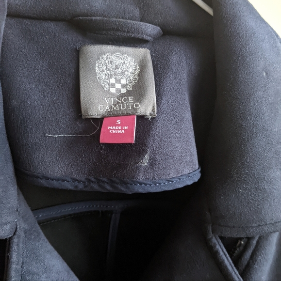 Vince Camuto Jacket/Blue faux suede/Small - Picture 4 of 6